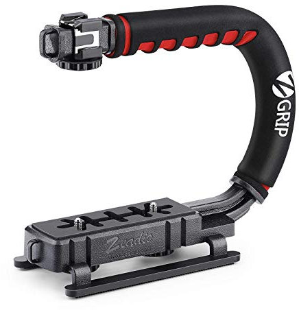 Zeadio Stabilisierender Hand-Stabilisator mit Kaltschuh-Halterung für alle DSLR-Kameras und Camcorder