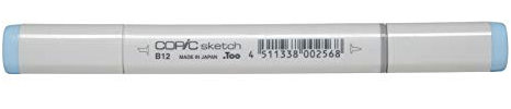 COPIC Sketch Marker Typ B - 12, Ice Blue, professioneller Pinselmarker, mit einer Super-Brush-Spitze und einer Medium-Broad-Spitze
