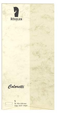 Rössler 220702506 - Coloretti Briefumschläge, 80 g/m², DIN lang, chamois marmora, 5 Stück