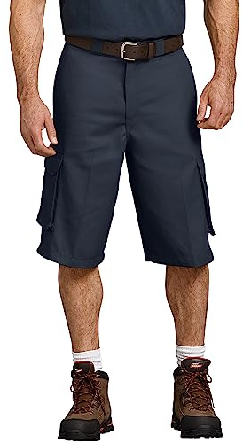 Dickies Men's 13 Inch Loose Fit Twill Cargo Short, Dark Navy, 34