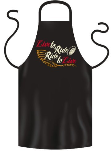 bedruckte Grillschürze Biker Motiv : Live to Ride … - Geschenk Grill Schürze Kochschürze Latzschürze Partyschürze Küche