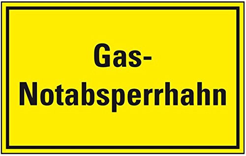 LEMAX® Hinweisschild Gas-Notabsperrhahn, Kunststoff, 300x200mm