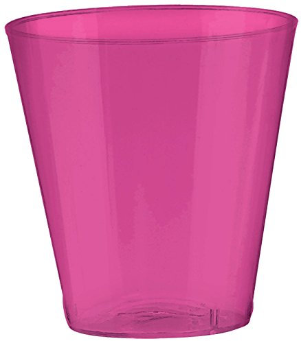 Amscan Big Party Pack Plastic Shot Glasses, 2 oz., Pink