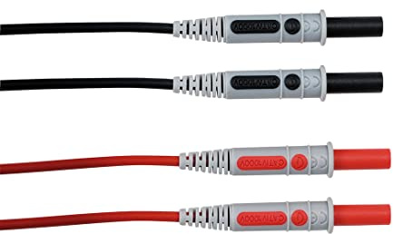 Chauvin Arnoux Messleitungen mit zwei 4mm gerade Stecker -1,5m-15A-CATIV-1000V-PVC-rot+sw