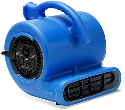 B-Air VP-25 Blue Compact Lightweight Drying 1/4 HP Low Amp Stackable Dryer Movers Max Air Fan Carpet Blower for Hard to Reach Places
