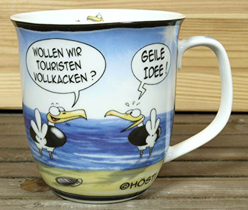 Hösti - großer Becher Kaffeebecher Touristen vollkacken Porzellan 400ml