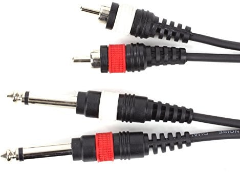 Audiokabel stereo 1 m Cinch / 6,3 mm Kinke