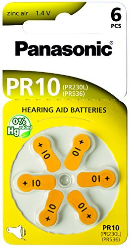 Panasonic Zinc Air 'Hearing Aid' Batteries PR10 x 6