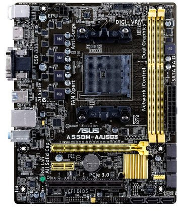 Asus A55BM-A/USB3 Mainboard Sockel FM2+ (ATX, AMD A55, 6x SATA II, 2x DDR3-Speicher, DVI-D, HDMI, 2x USB 3.0)