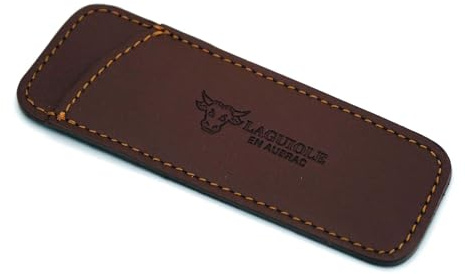 LAGUIOLE en Aubrac Stecketui, Leder, 10cm, handgemacht in Frankreich, braun PCA