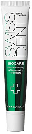 SWISSDENT BIOCARE ZAHNPASTA, 50 ml natürlich aufhellende Whitening Zahnpasta, stärkt die Zahnoberfläche & schützt vor Empfindlichkeit