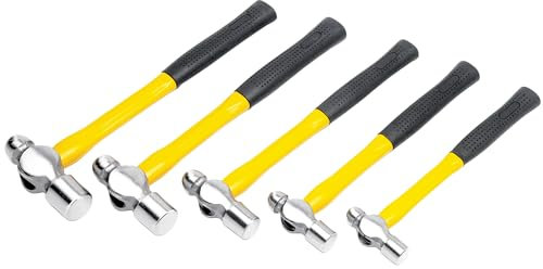 Performance Tool M7134 Fiberglass Ball Pein Hammer Set, with Fiberglass Handle (5pc)