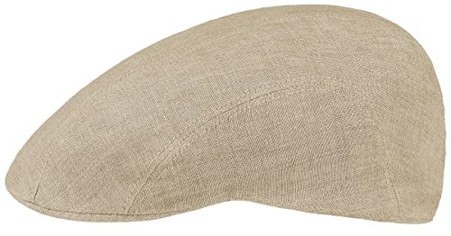 Stetson Madison Leinen Flatcap Schirmmütze Delave-Optik Herren und Damen Frühling Sommer beige 63 cm