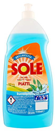 Sole - Detersivo per Piatti, Azione Brillantante, Supergrassante con Oxi - 1100 ml