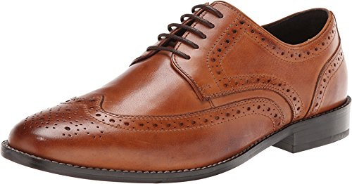 Nunn Bush Nelson Wing Tip Dress Casual Oxford Cognac 8.5