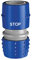 Tatay Conector Rápido STOP Top Line para Mangueras de 3/4 pulgadas 19mm, Conector a Racor Universal, Fácil Instalación, Protección Solar, Azul
