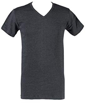 HEAT HOLDERS Mens Thermal Vest - T-Shirt, V Neck, Short Sleeved, 1 Pack, Charcoal, White, S,M,L,XL,XXL