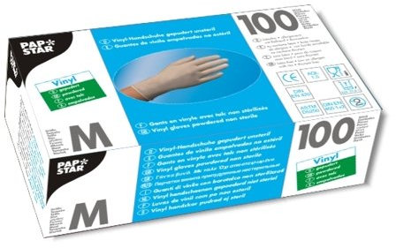 Handschuhe, Vinyl gepudert transparent Größe M Einweghandschuhe-Laborhandschuhe. Menge: 200 St