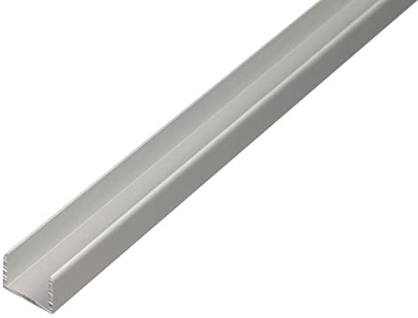 Alberts 030173 U-Profil | selbstklemmend | Aluminium, silberfarbig eloxiert | 1000 x 10,9 x 10 mm