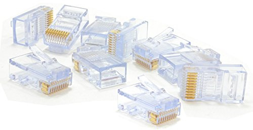 kenable RJ50 Crimp End 10P10C 10 Pin Plug for Solid/Stranded Cable [10 Pack]