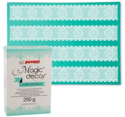 Magic Decor Matte Randspitzen + Magic Decor Pulver 250g für essbare Tortenspitze