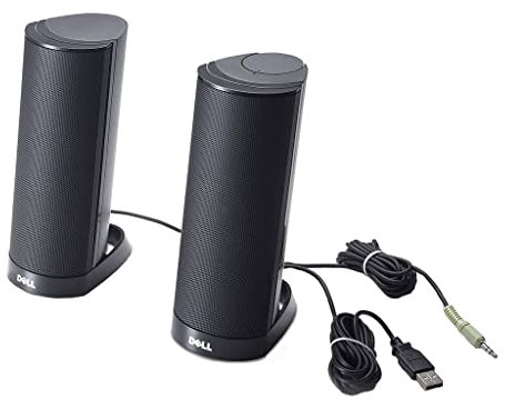 Dell AX210 – (PC, Tabletop/bookshelf speakers, built-in, 1.2 W, Black, Wired)