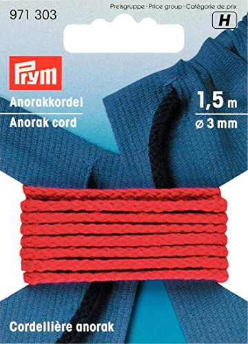 Prym 971303 Anorakkordel rot, 100% PAN, Ø 3 mm
