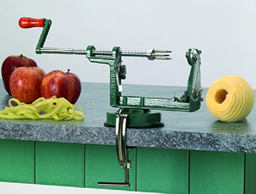 Pèle-pommes trancheur professionnel. Avec socle ventouse. L 305 mm.
