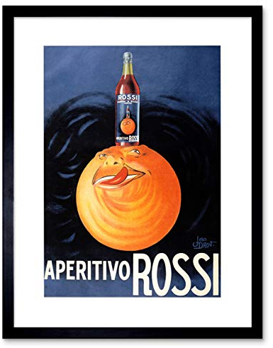 AD DRINK APERITIF ROSSI ORANGE BOTTLE TURIN ITALY FRAMED PRINT F12X2222