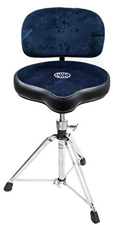 Roc n Soc BLUE Drum Stool Throne With Base And Back Rest