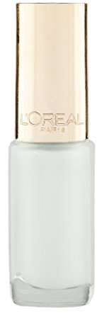 L'Oréal Paris Color Riche Le Vernis Nagellack in cremigem Weiß/Glänzender Farblack in Schneeweiß mit integriertem Überlack / 1 Snow in Megeve / 1 x 5ml