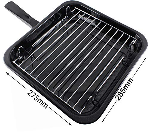 Spares2go Small Square Grill Pan, Rack & Detachable Handle for Bush Oven Cookers
