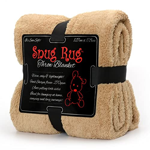 Snug Rug Sofaüberwurf Decke Sofa Kuscheldecke Decke Fleecedecke - Original Luxury Hochwertige Sherpa Werfen Warm Fleece Couchdecke Sofadecke 127 x 178cm (Sand Beige)