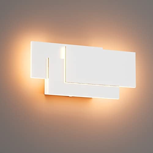 K-Bright LED Wandleuchten Innen,24W,IP20 Mordern Wandlampe LED Wandbeleuchtung für Wohnzimmer Schlafzimmer Treppenhaus Flur Warmweiß 3000K,Weiß