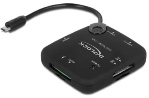 DeLOCK Card Reader OTG Micro USB > 5 x Slots + 3 Port USB Hub für Smartphones