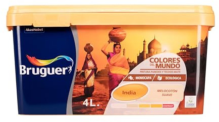 Bruguer Colores del Mundo Pintura para paredes monocapa India Melocotón Suave 4 L