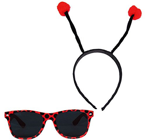 Partybob Marienkäfer Kostüm-Accessoires - Fühler + Brille Set