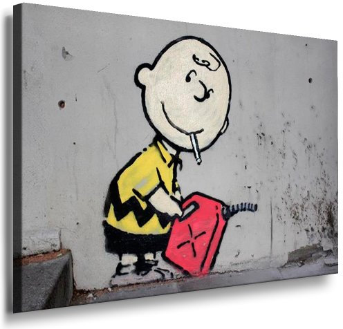 Graffiti Street Art Banksy Leinwand Bild 100x70cm - Leinwandbild fertig auf Keilrahmen - Kunstdrucke, Leinwandbilder, Wandbilder, Poster, Gemälde, Pop Art Deko Kunst Bilder