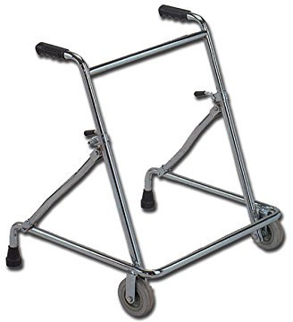 Deambulatore GIMA con ruote, altezza regolabile, portata 100 kg