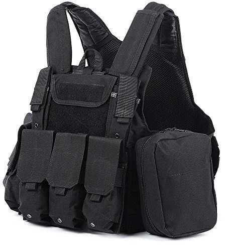 ATAIRSOFT Militär Armee Schwer Pflicht MOLLE Kampf Weste/Schulung Schutz Geborgenheit Weste mit Beutel für Taktisch Jagd Airsoft Außen Camping