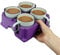 muggi 4 Cup Holder - Reusable Non Spill Drink Holder - Portable Drink Caddy for Motorhome, Caravan, Camping - Mobility Aid Cup Carrier - Hot Drinks Tray, Tea, Coffee & Bottle Holder - Heather Purple
