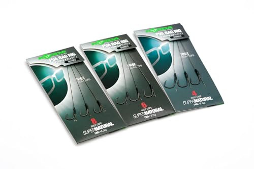 Korda Solidz PVA Rig Wide Gape B Size 8, 18lb Barbless Carp Fishing Rigs – Ready Tied, Perfect for Solid PVA Bag Fishing, Pack of 3