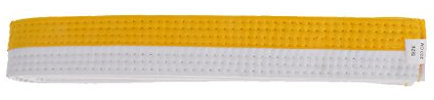 Taekwondogürtel / Taekwondo Belt - Weiß + Gelb, 220cm