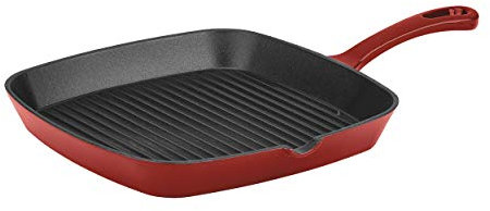 Cuisinart Chef's Classic quadratische Gusseisenpfanne, 24,9 cm, Kardinalrot