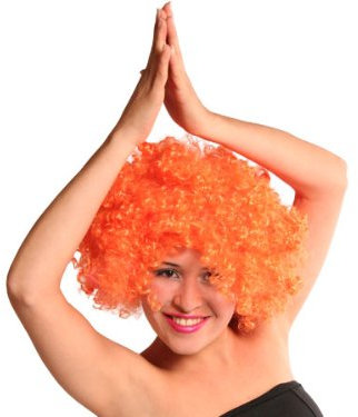 Alsino Orange Atze Mega Funky Party XXL Afro Perücke