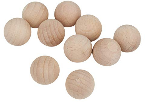 Rayher 6252300 Holzkugeln ohne Bohrung, Beige, 20 mm ø, SB-Btl 10 Stück