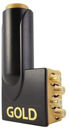 Micro Quad Neu Gold Edition LNB (Premium Gold Anschlüsse, Full HD, 3D ready, 5 Jahre Garantie) schwarz, gold