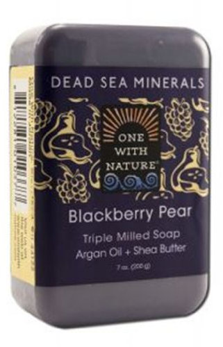 One With Nature Blackberry Pear Dead Sea Mineral Soap, 7 Ounce Bar by One With Nature