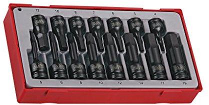 Teng 15 Piece 3/8 and 1/2 Hex Impact Socket Bit Set TT9015HX Tool Control System