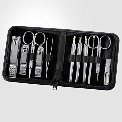 777 Fingernail and Toenail Clipper, Manicure Pedicure Grooming Kit Set Travel Case TS-810 (Silver)